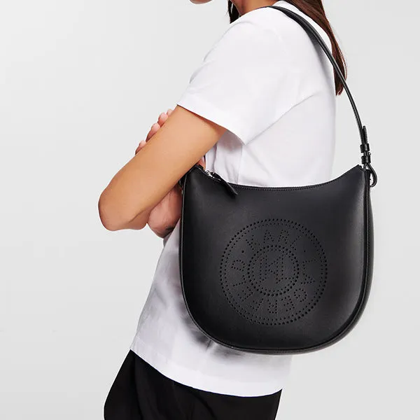 KARL LAGERFELD CIRCLE PERFORATED BLACK BAG