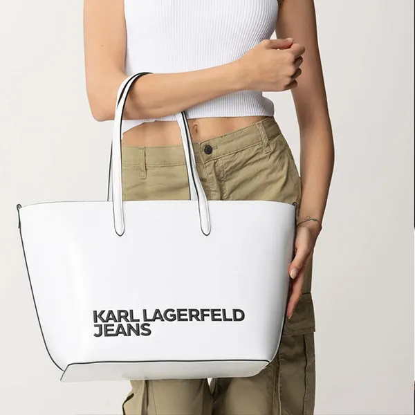 KARL LAGERFELD ESSENTIAL LOGO WHITE BAG