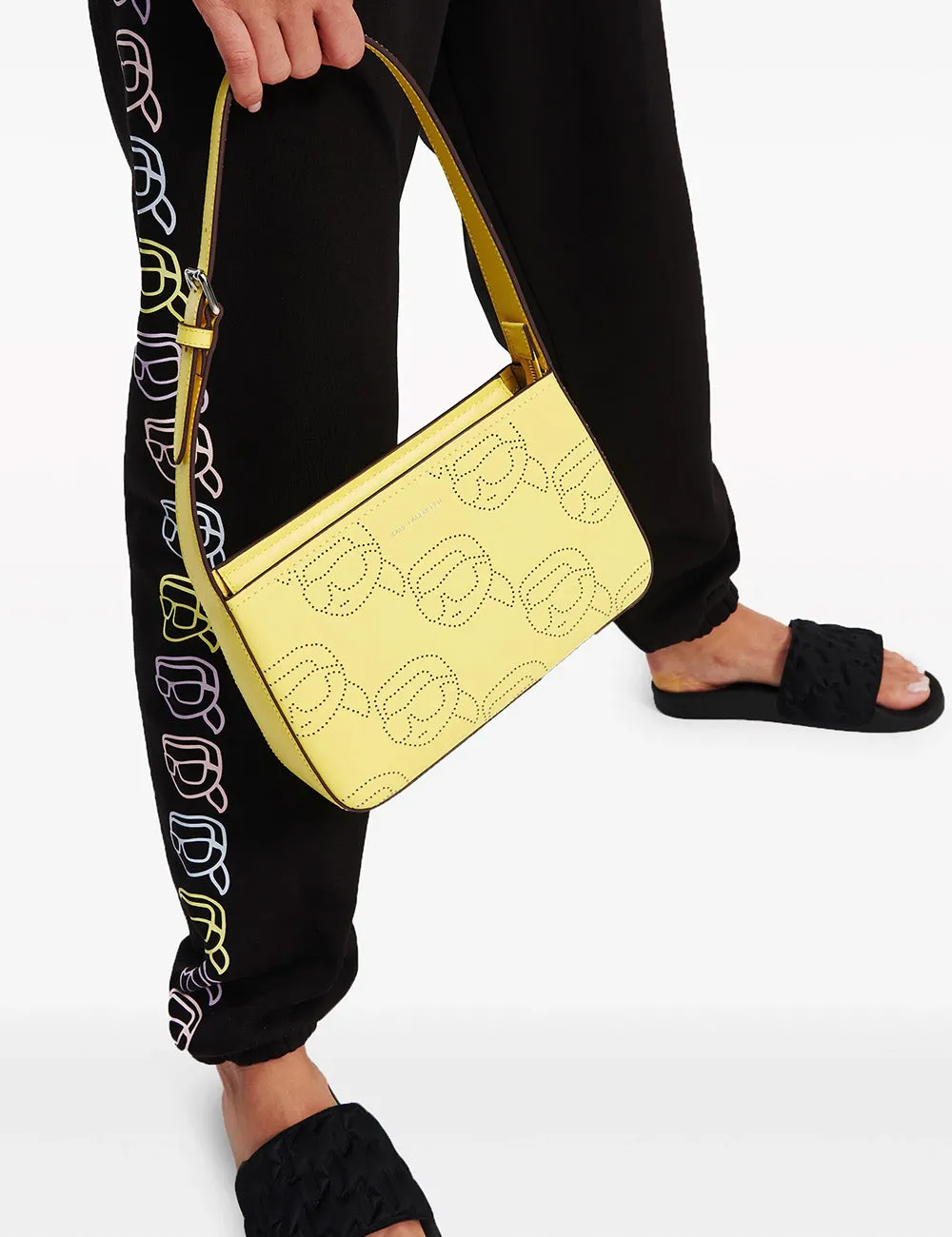 KARL LAGERFELD IKONIK PERFORATED YELLOW BAG