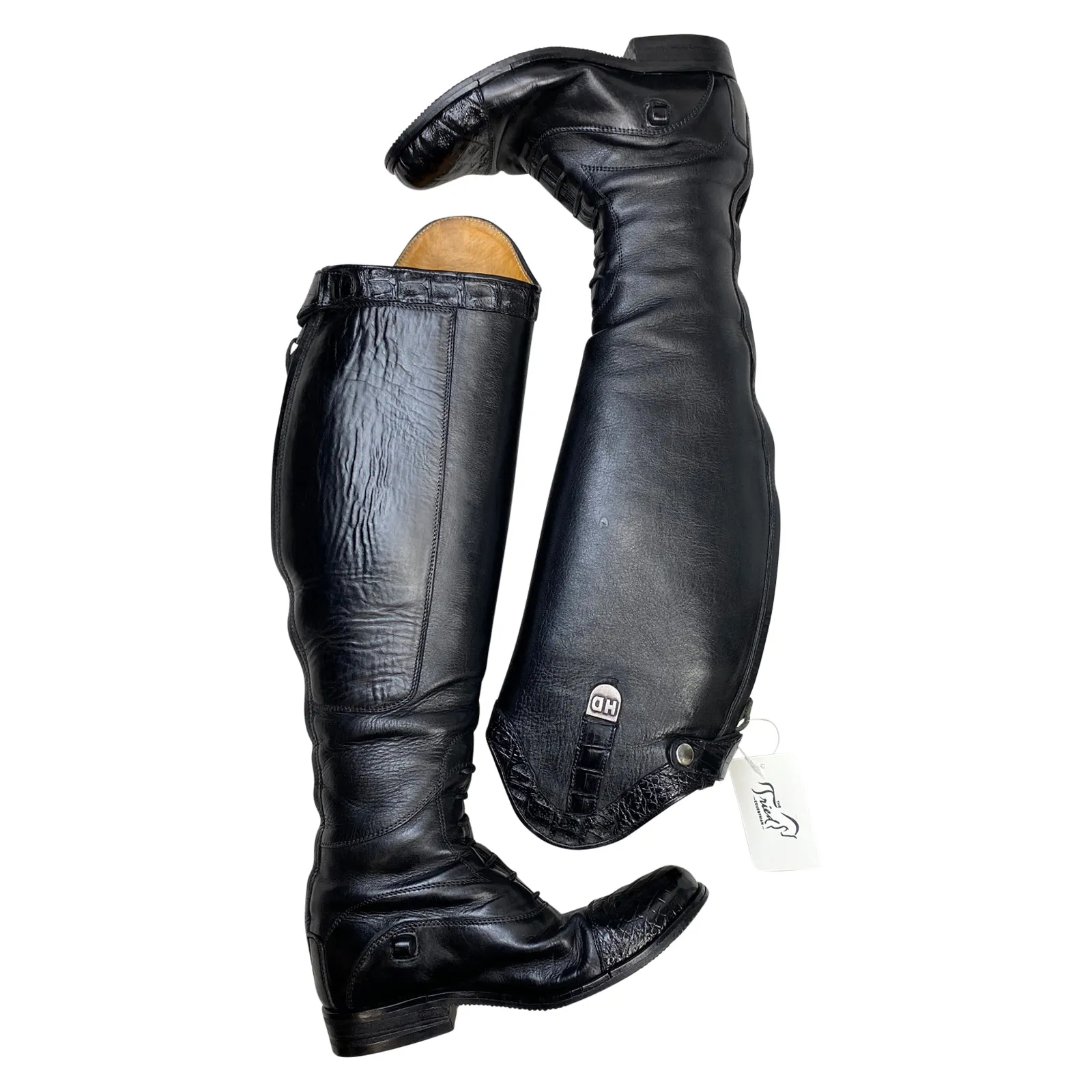 La Mundial Custom Alligator Field Boots in Black - Approx. Women's 5 (Wide/Reg)