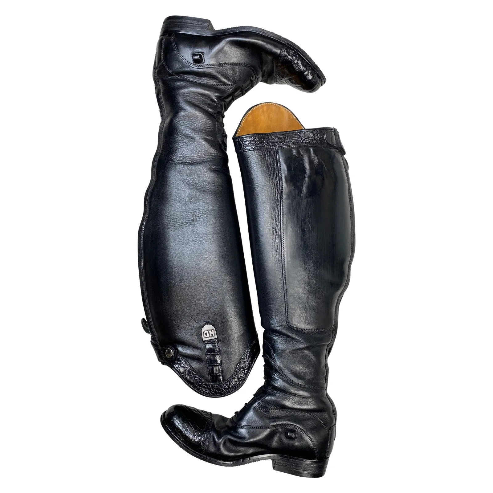 La Mundial Custom Alligator Field Boots in Black - Approx. Women's 5 (Wide/Reg)