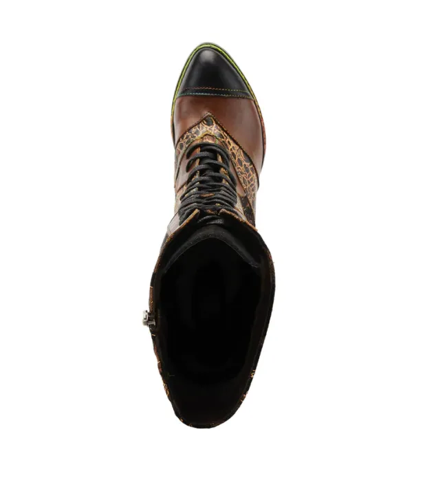 L'ARTISTE Brown Multi "MALAGIE-CROCO " Boots