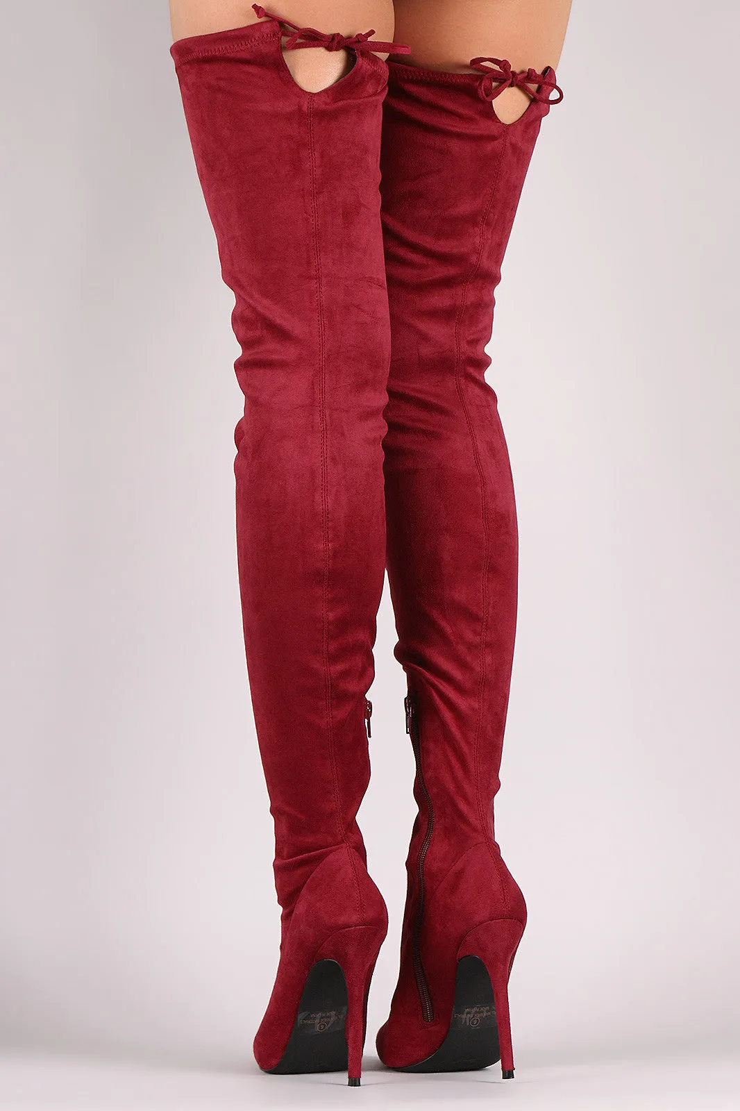 Liliana Suede Over The Knee Pointy Toe Boots
