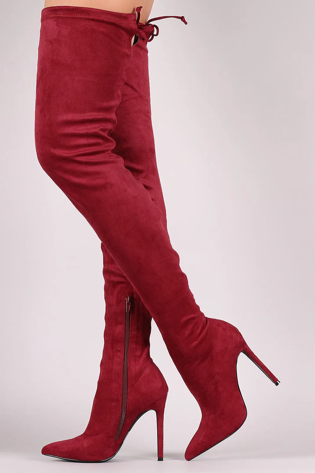 Liliana Suede Over The Knee Pointy Toe Boots