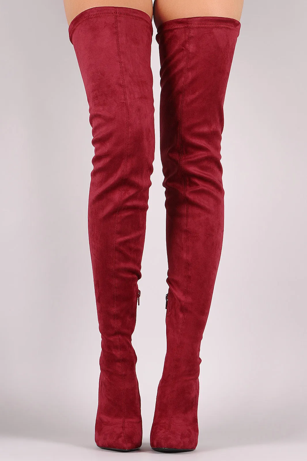 Liliana Suede Over The Knee Pointy Toe Boots