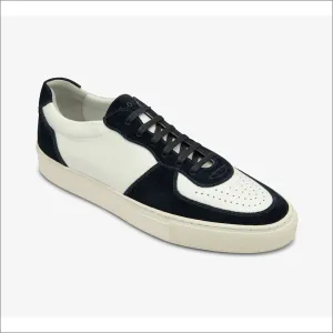 Loake Rush White and Navy Suede Trainer--