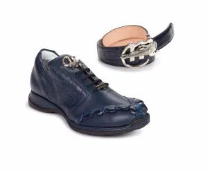 Mauri 8667 "Buonoparte" Blue Nappa/Hornback Sneaker