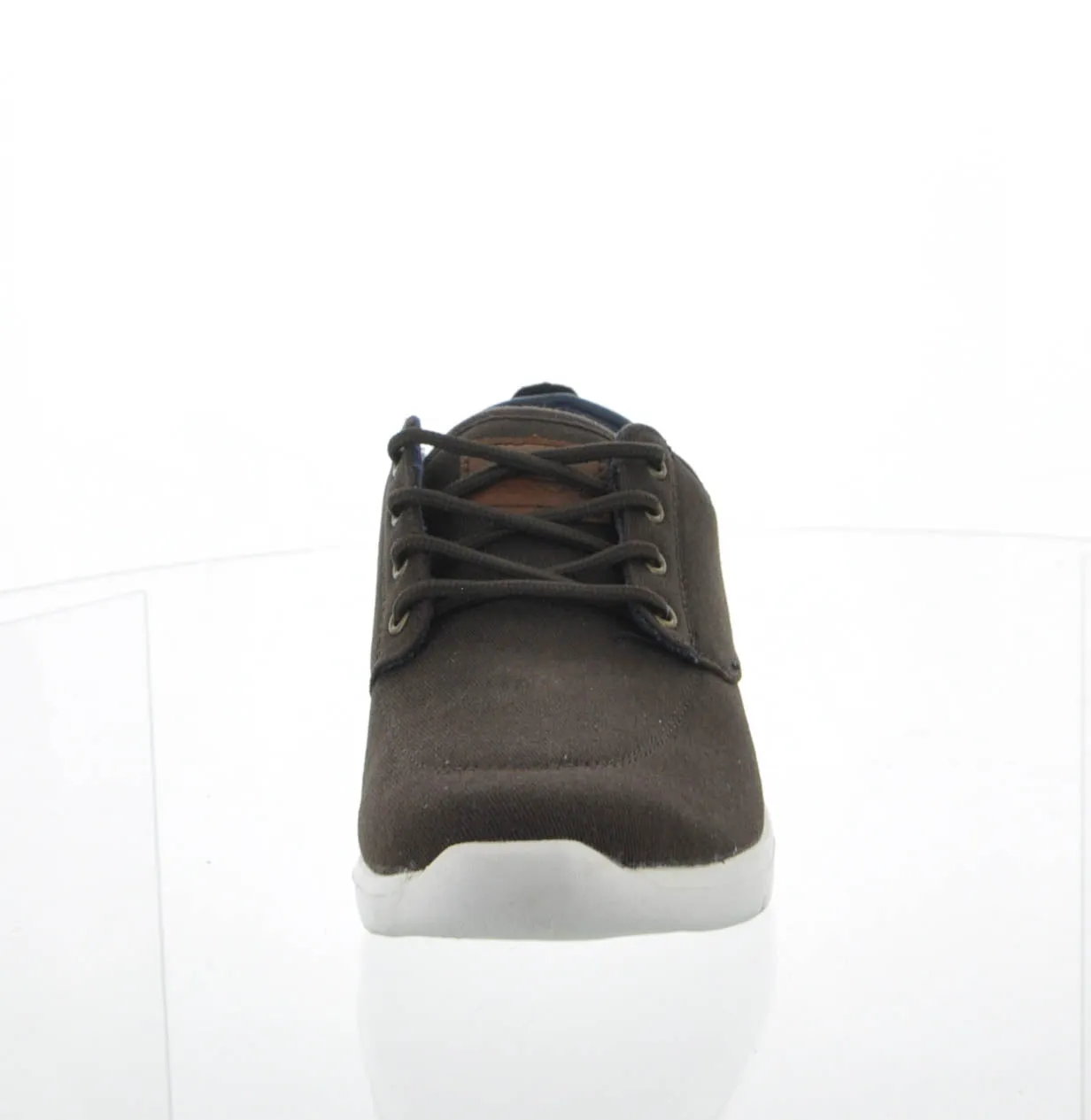 MEN'S SHOES BROWN FABRIC TENNIS SNEAKERS 1647M