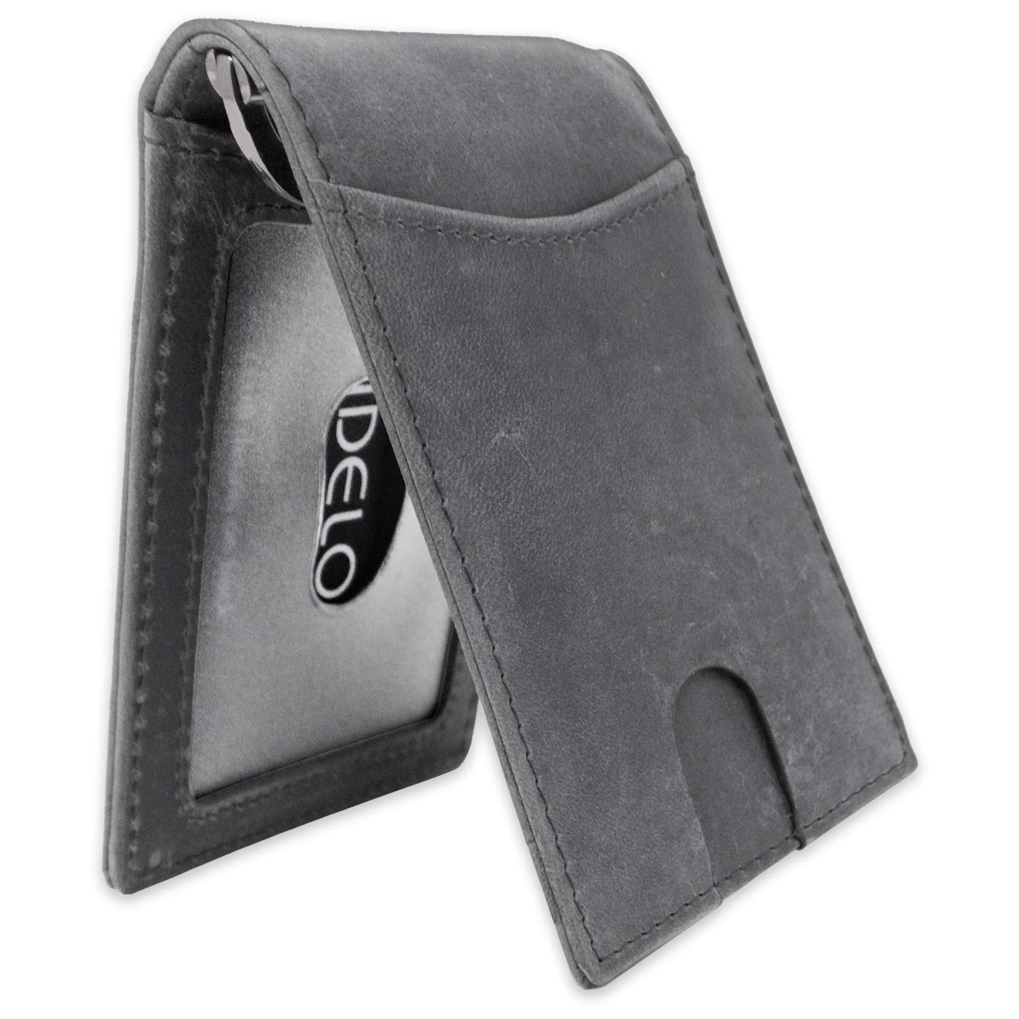 Minimalist Wallet Credit Card Holder  Fidelo Mens Slim Wallet - RFID Blocking   Top Grain