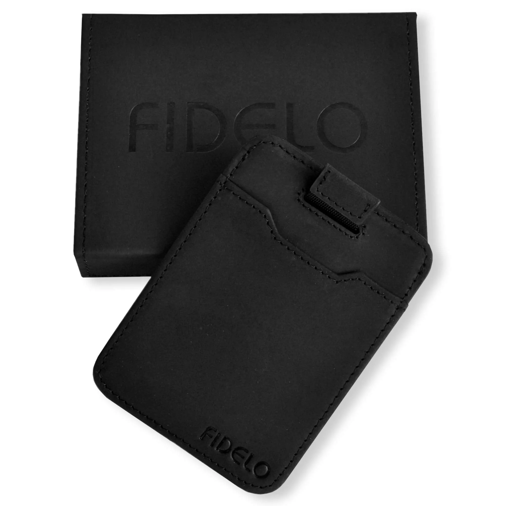 Minimalist Wallet Credit Card Holder  Fidelo Mens Slim Wallet - RFID Blocking   Top Grain