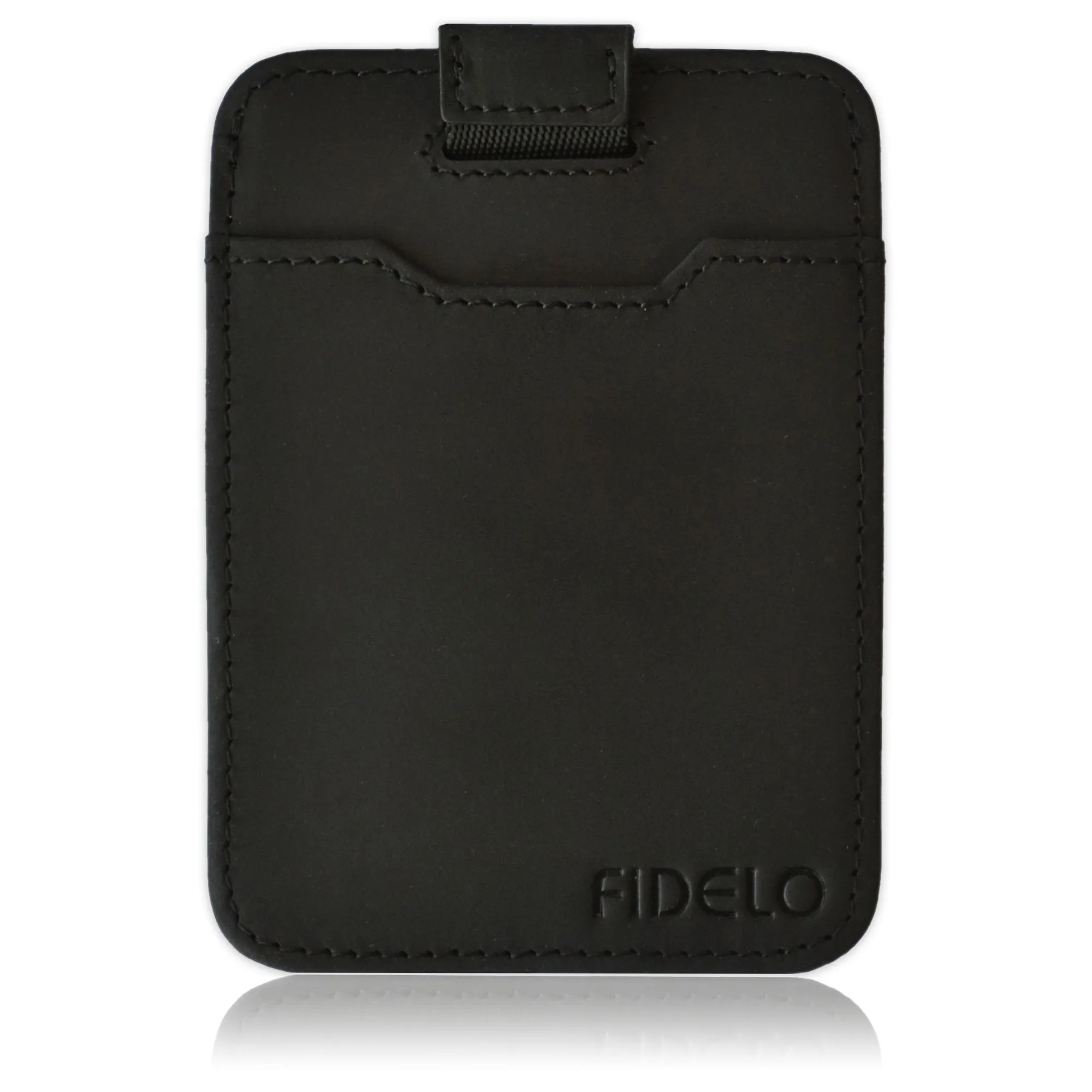 Minimalist Wallet Credit Card Holder  Fidelo Mens Slim Wallet - RFID Blocking   Top Grain