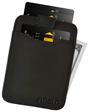 Minimalist Wallet Credit Card Holder  Fidelo Mens Slim Wallet - RFID Blocking   Top Grain