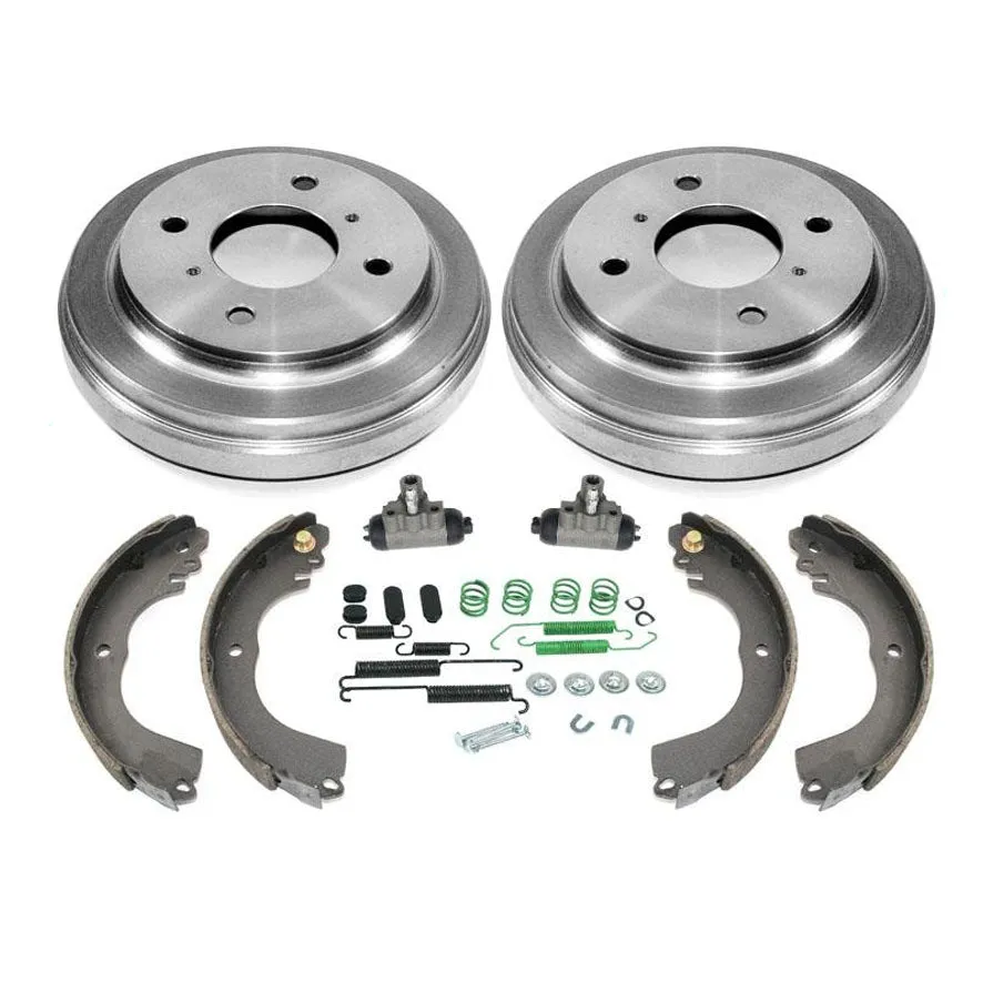 New Brake Drums Shoes Springs Cylinders 6pc for Nissan Versa 1.6 With ABS 09-11
