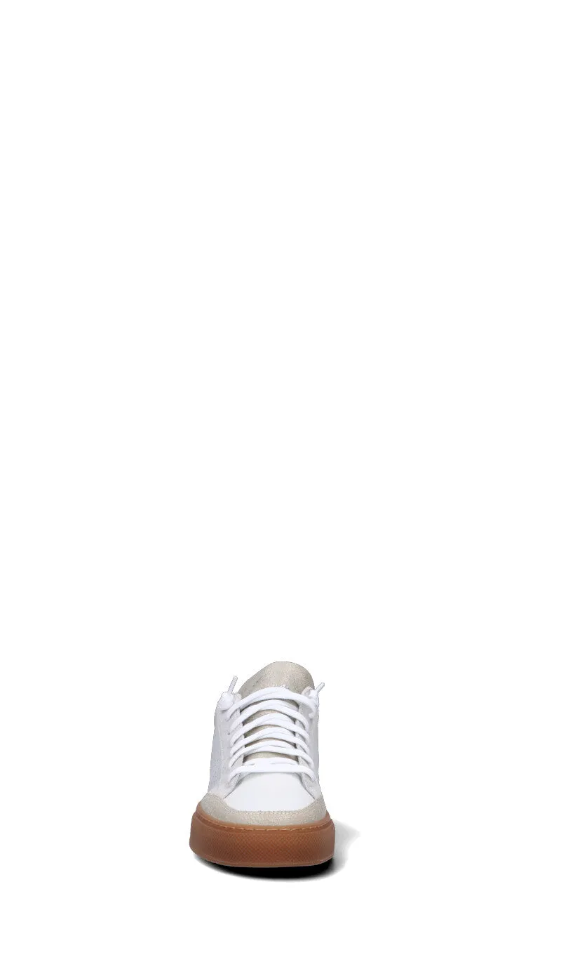 P448 Sneaker uomo bianca/verde in pelle