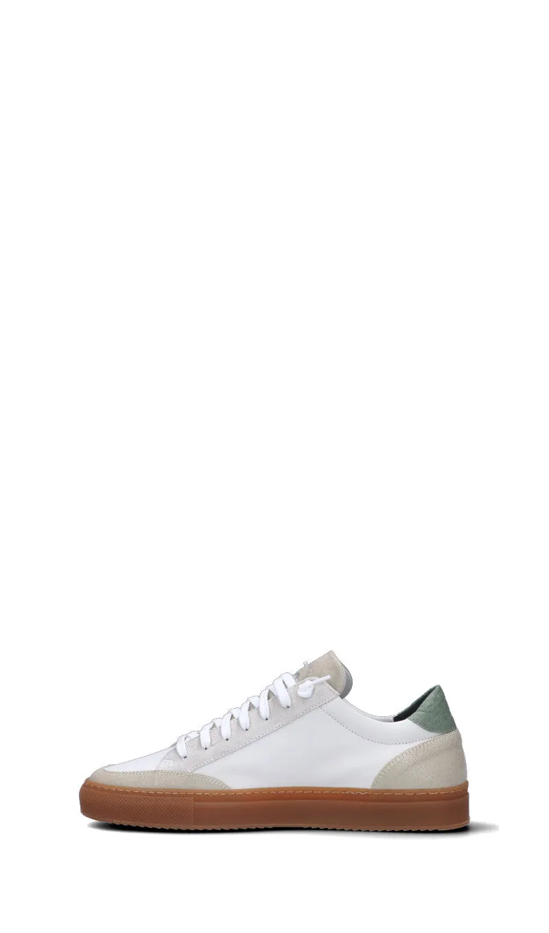 P448 Sneaker uomo bianca/verde in pelle
