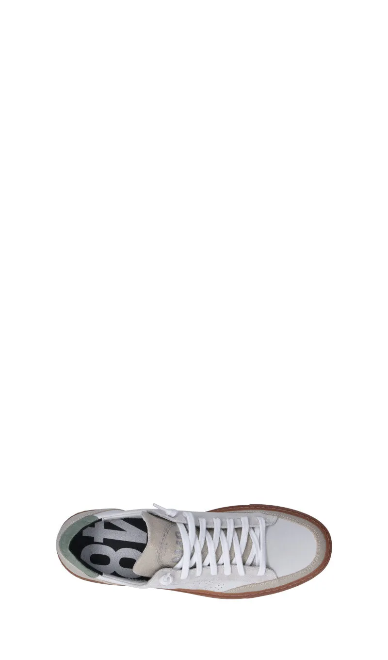 P448 Sneaker uomo bianca/verde in pelle