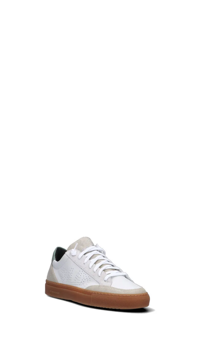 P448 Sneaker uomo bianca/verde in pelle