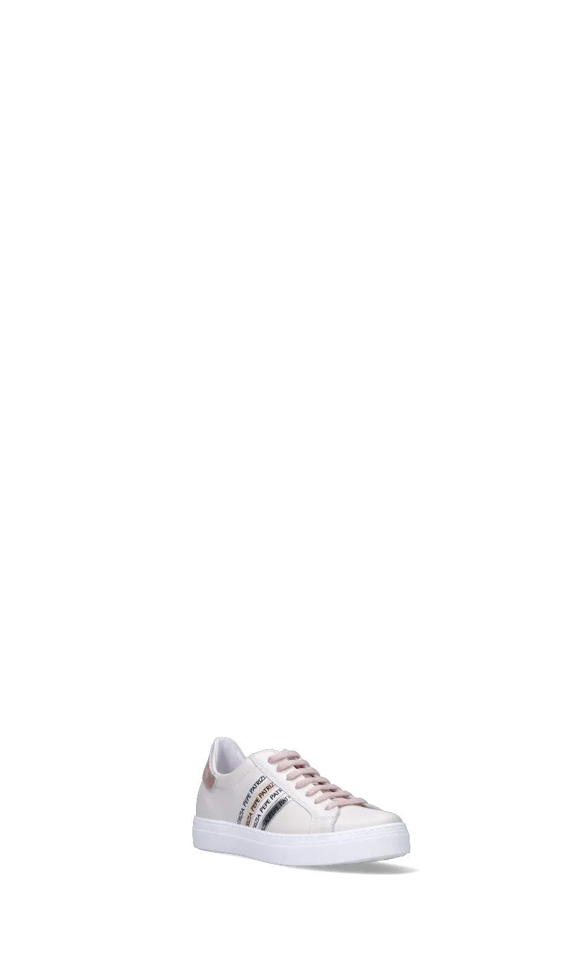 PATRIZIA PEPE JUNIOR Sneaker bimba bianca/rosa in pelle