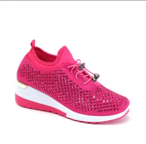 pink rhinestone tennis shoe