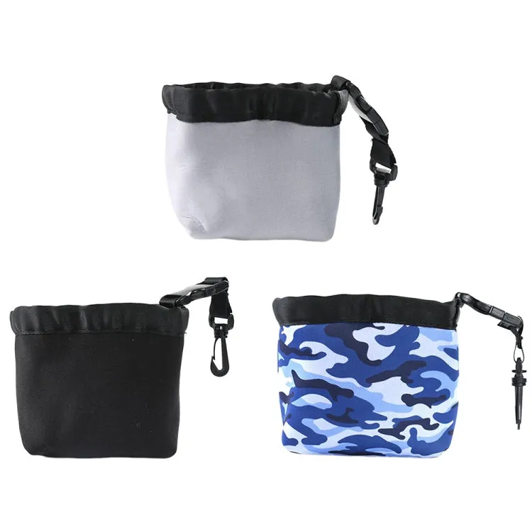 Portable Removable Golf Ball Waterproof Cleaning Bag(Black)