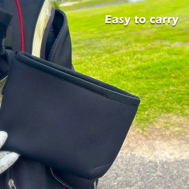 Portable Removable Golf Ball Waterproof Cleaning Bag(Black)
