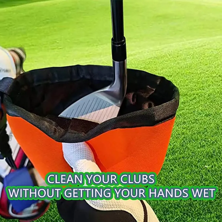 Portable Removable Golf Ball Waterproof Cleaning Bag(Black)