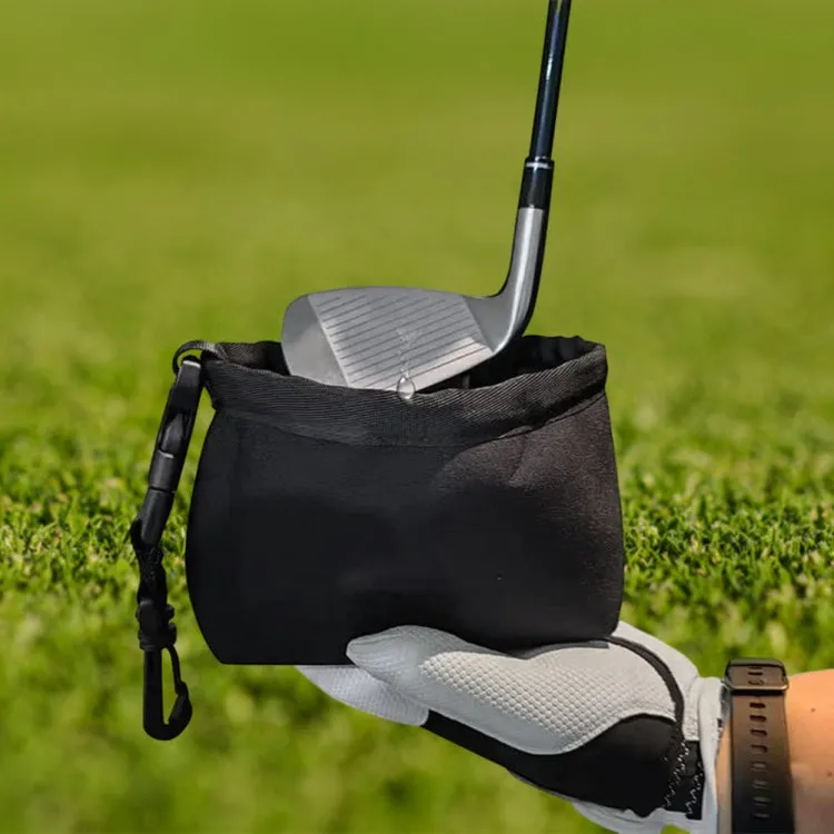 Portable Removable Golf Ball Waterproof Cleaning Bag(Black)