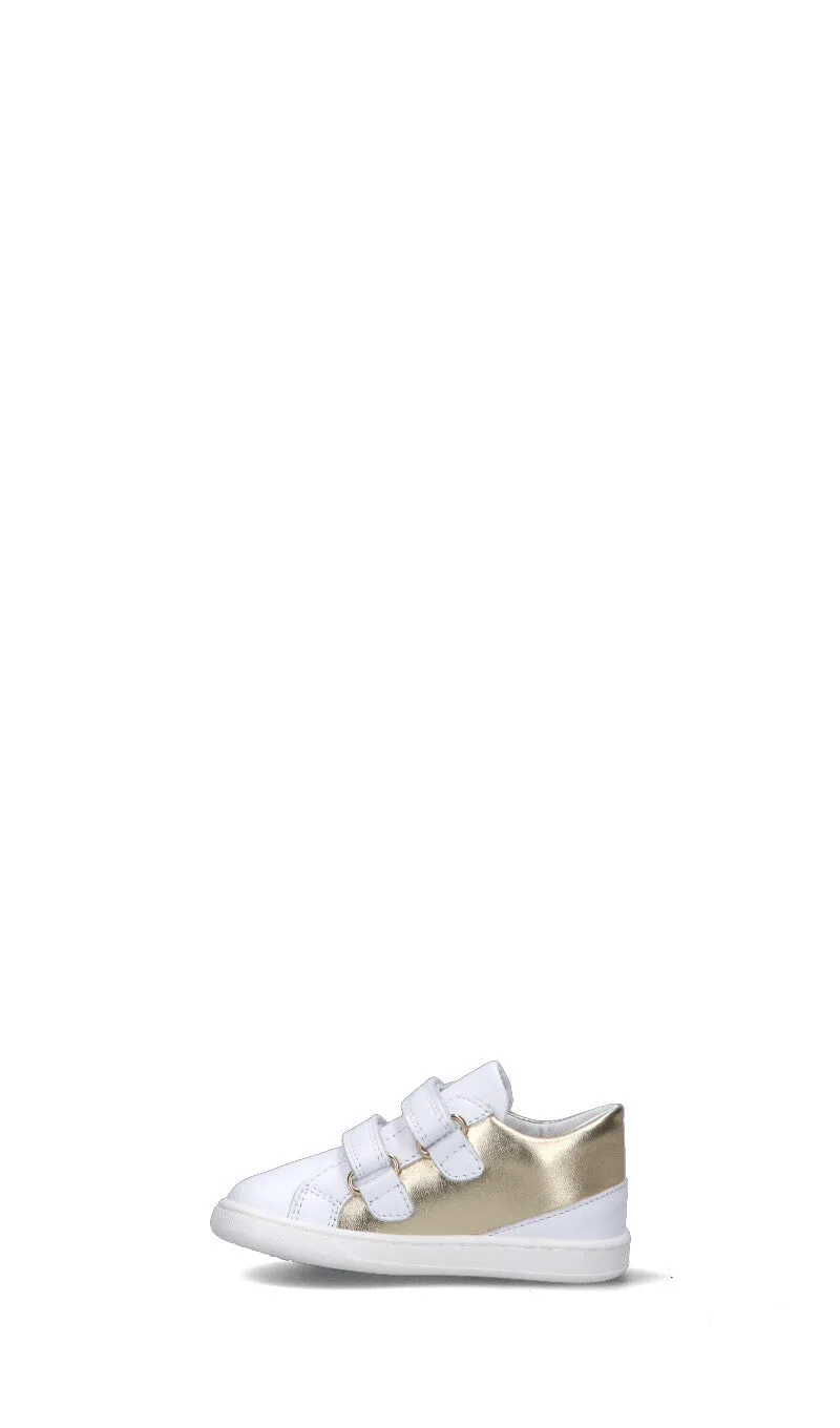 PRIMIGI Sneaker bimbo bianca/oro in pelle