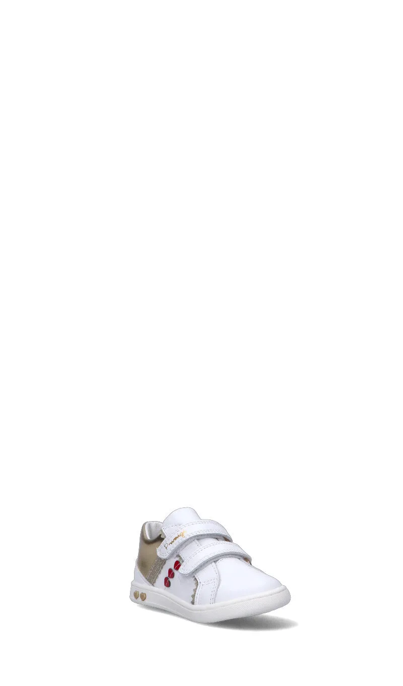 PRIMIGI Sneaker bimbo bianca/oro in pelle
