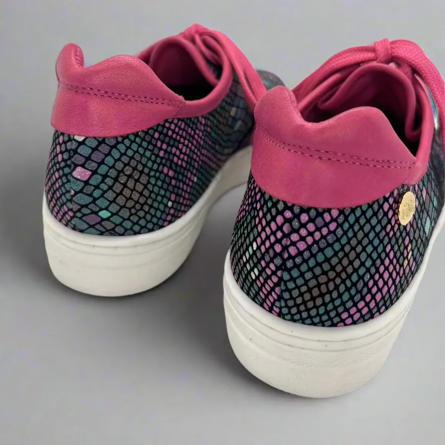 Pucker Up-Multi print lace up sneaker- NEW!