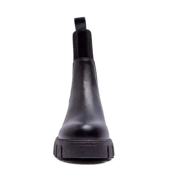 Renley Qupid Black PU Sock Boots