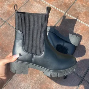 Renley Qupid Black PU Sock Boots