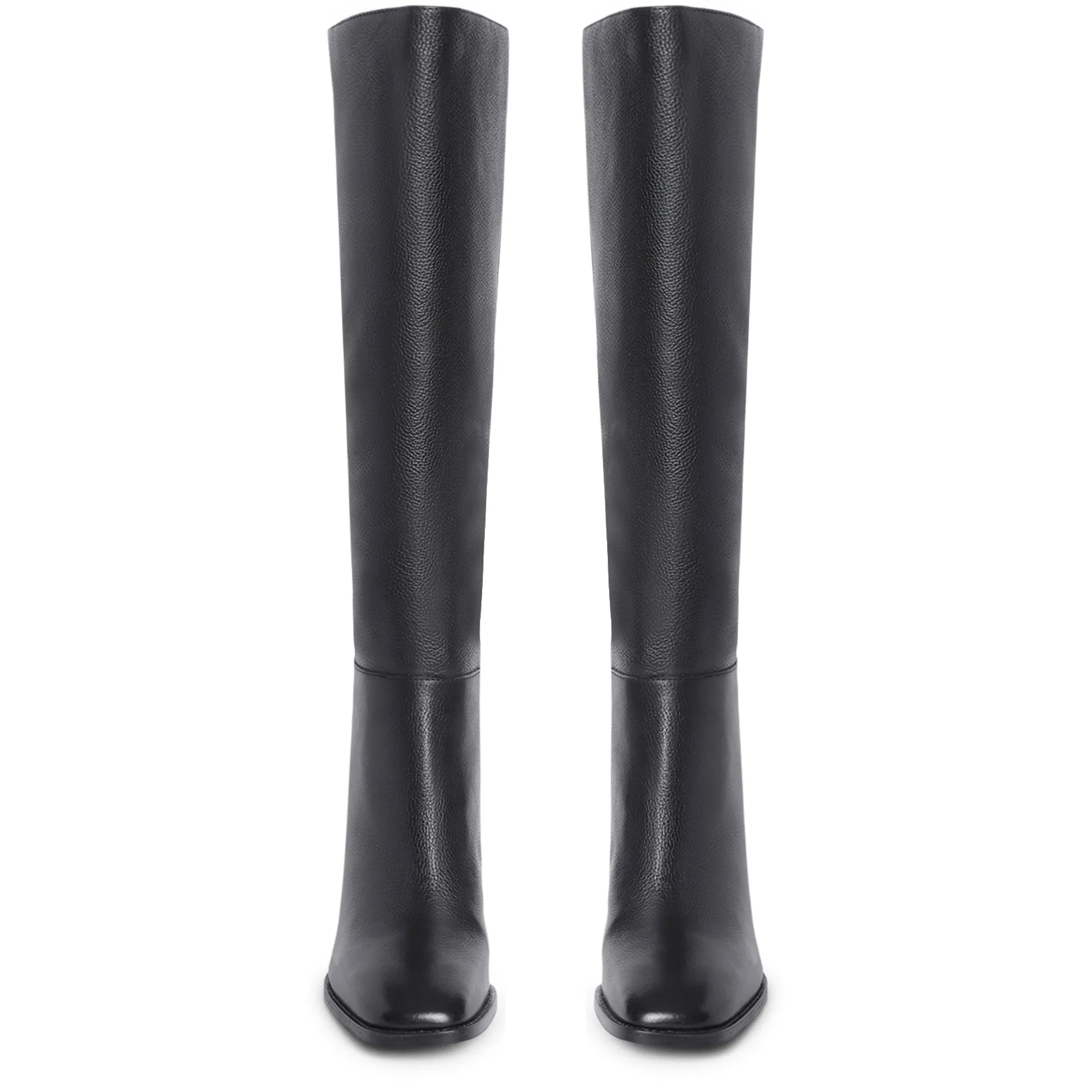 Saint Lia Black Leather Knee High Slouch Boots