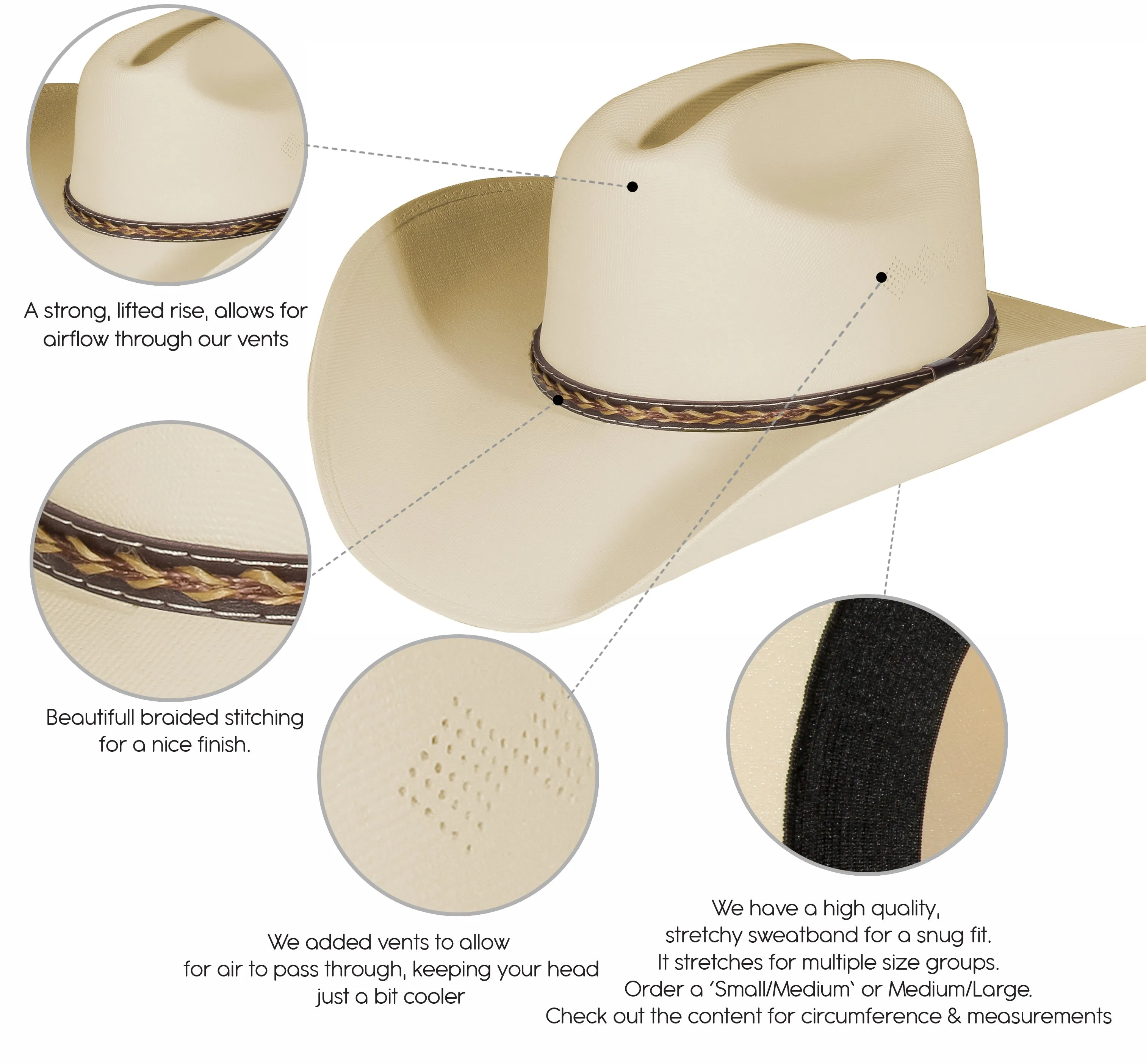 Sand Stallion Cowboy Hat For Men & Women Straw