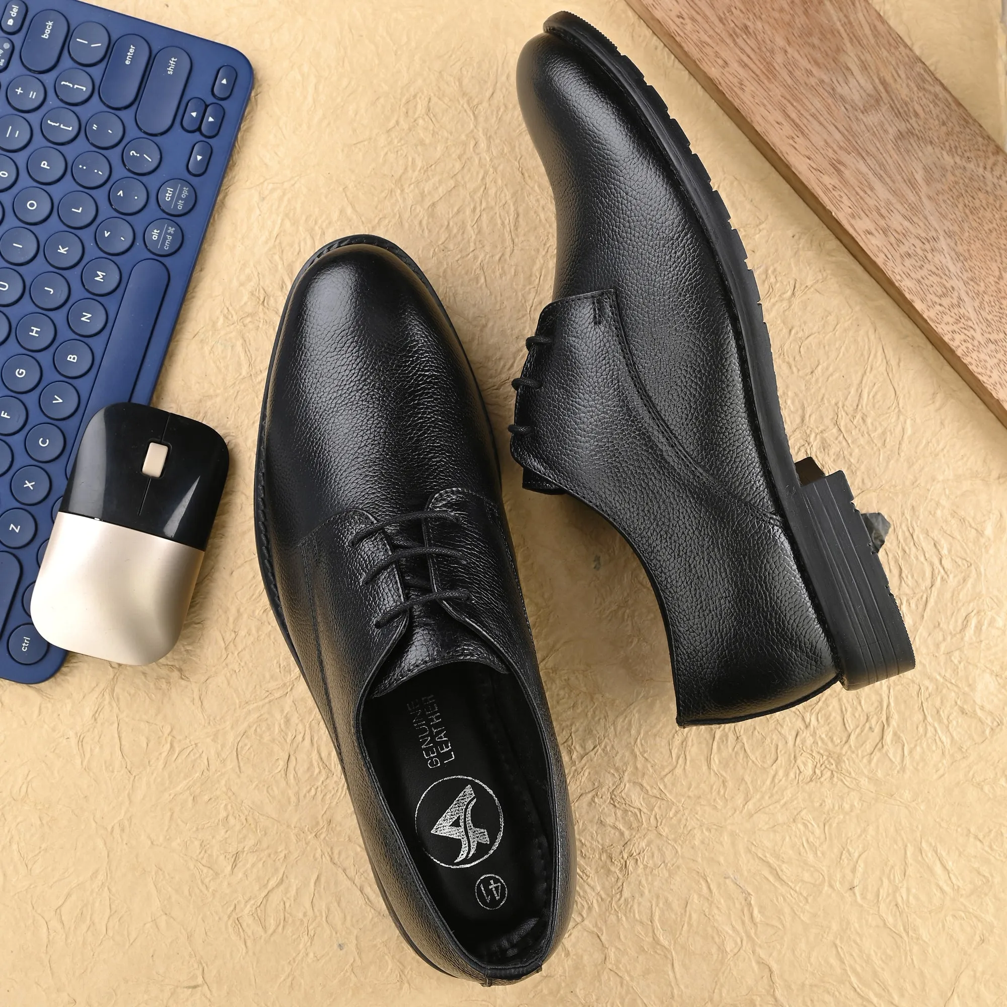 Seasoned Full Grain Leather Derby Lace Ups