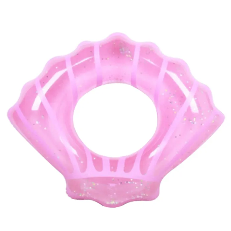 Shell Shape Inflatable Swimming Ring Lifesaving Ring Axillary Ring, Size: L,100x110cm (Pink)
