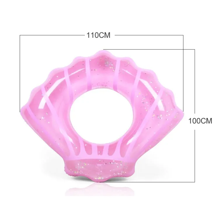 Shell Shape Inflatable Swimming Ring Lifesaving Ring Axillary Ring, Size: L,100x110cm (Pink)