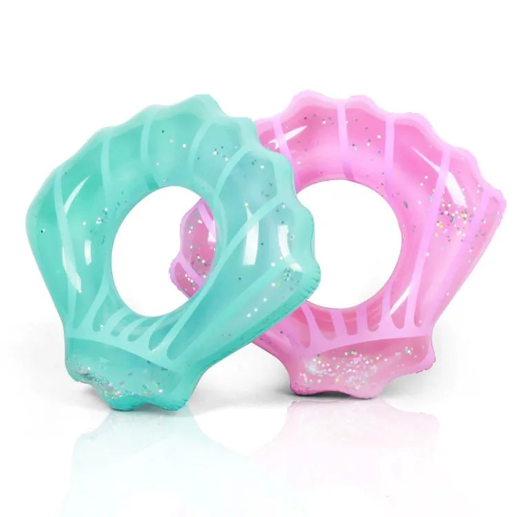 Shell Shape Inflatable Swimming Ring Lifesaving Ring Axillary Ring, Size: L,100x110cm (Pink)