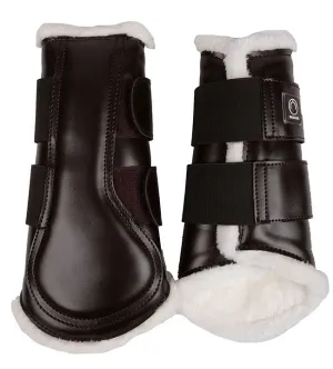 Smooth PU Leather Protection Boots (4 pcs) - Brown