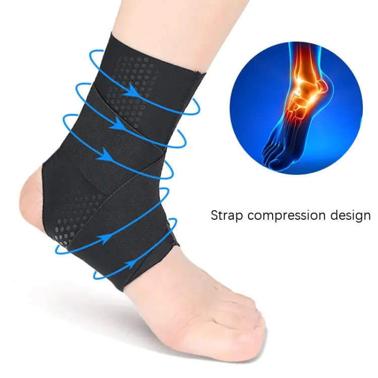 Thin Anti-Slip Dispensing Sports Compression Bandage Ankle Brace, Specification: M(Black)