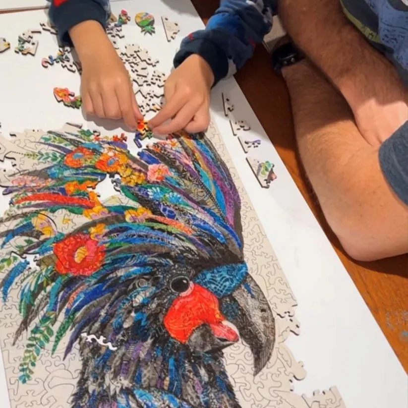TWIGG Wooden Jigsaw Puzzle - 389 pieces - Black Cockatoo - artist artwork