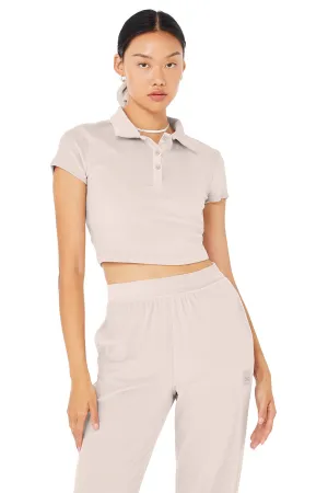 Velour Choice Polo - Dusty Pink