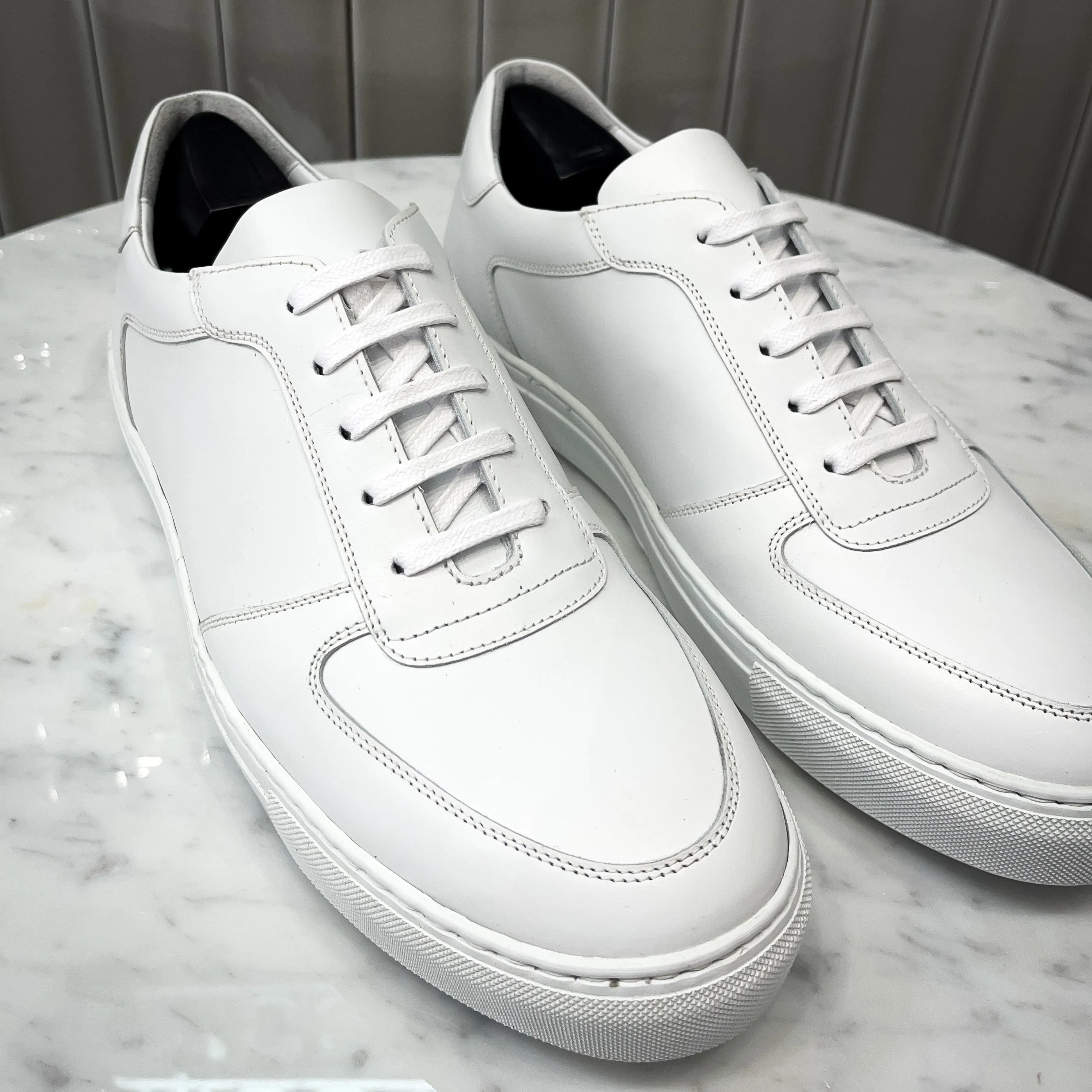 White Box Calf Leather Tennis Sneaker