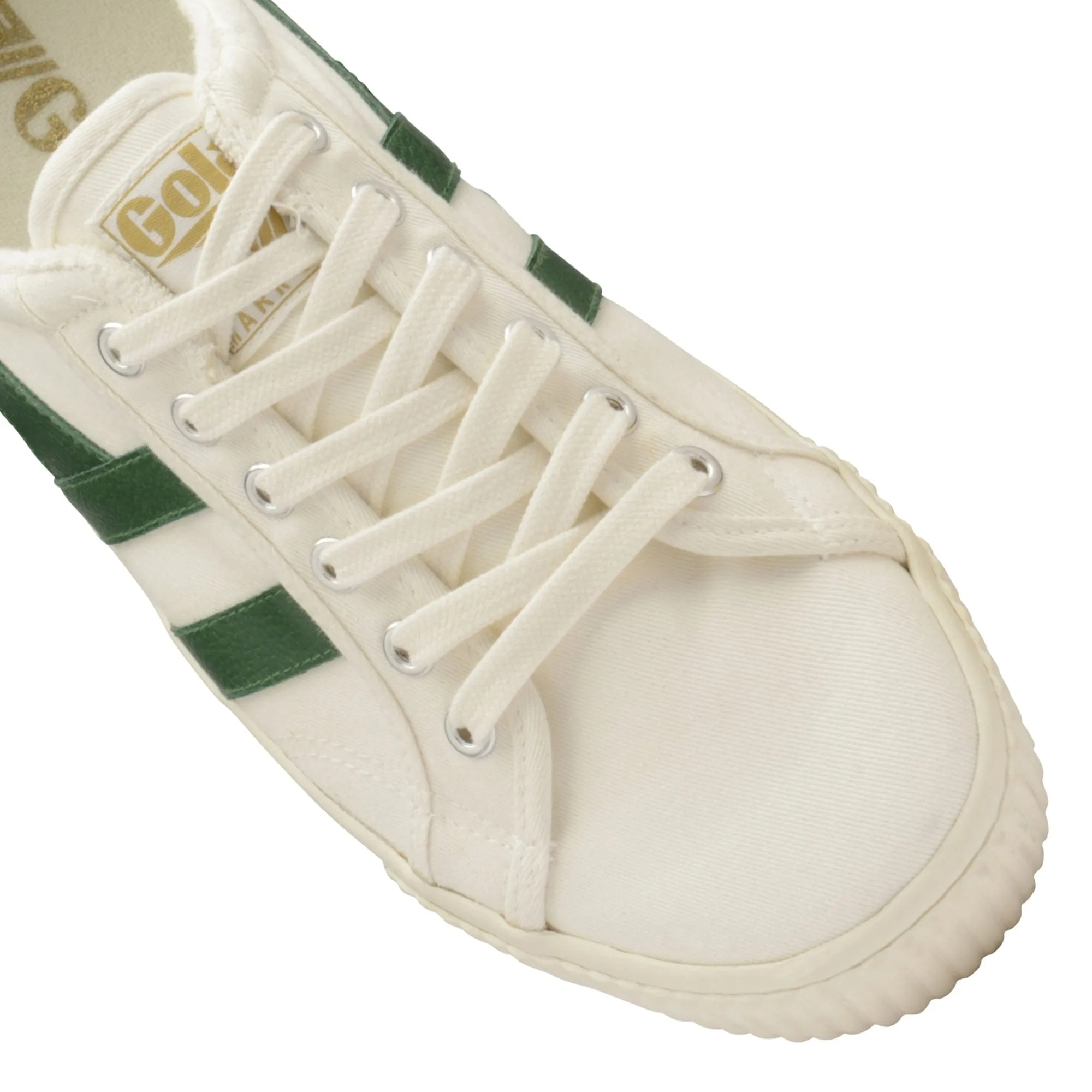 Wit met groene streep sneaker | Gola tennis mark cox off white dark green