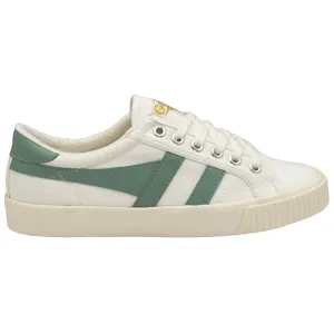 Witte sneaker met groene streep | Gola tennis mark cox canvas lace-up trainer off white/green mist