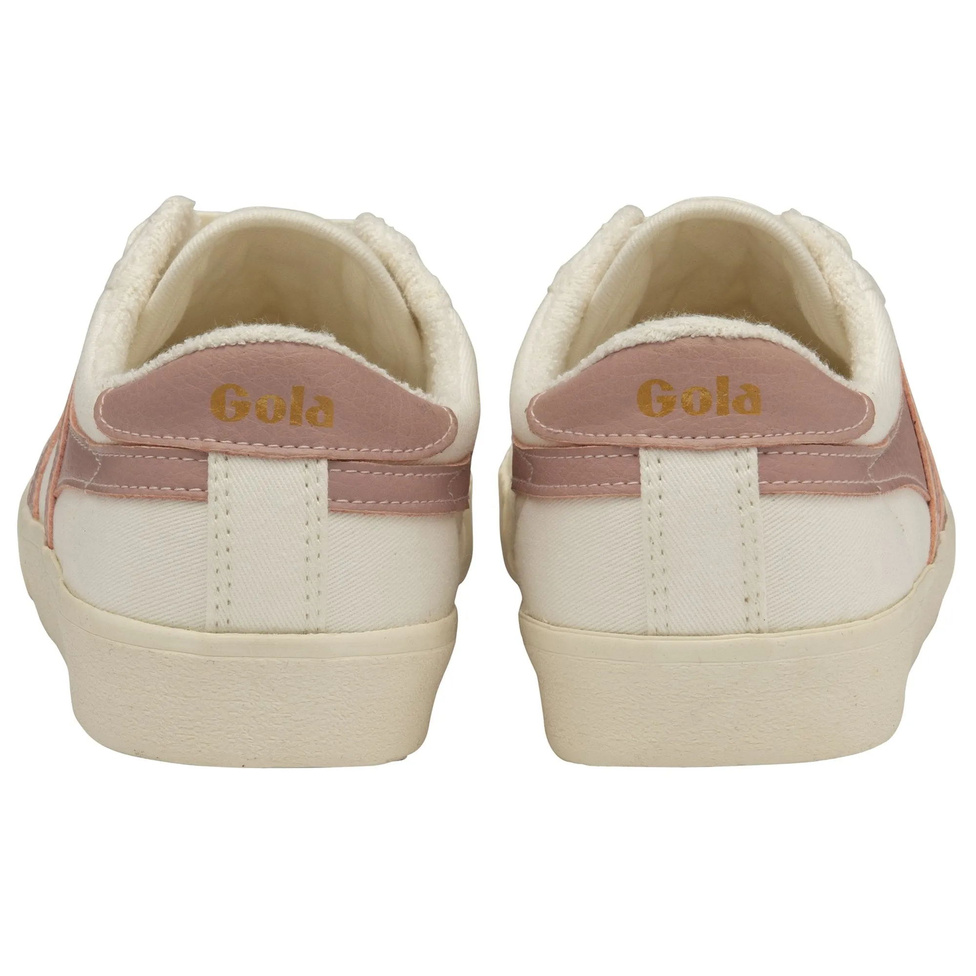 Witte sneaker met roze streep | Gola tennis mark cox canvas lace-up trainer off white/chalk pink