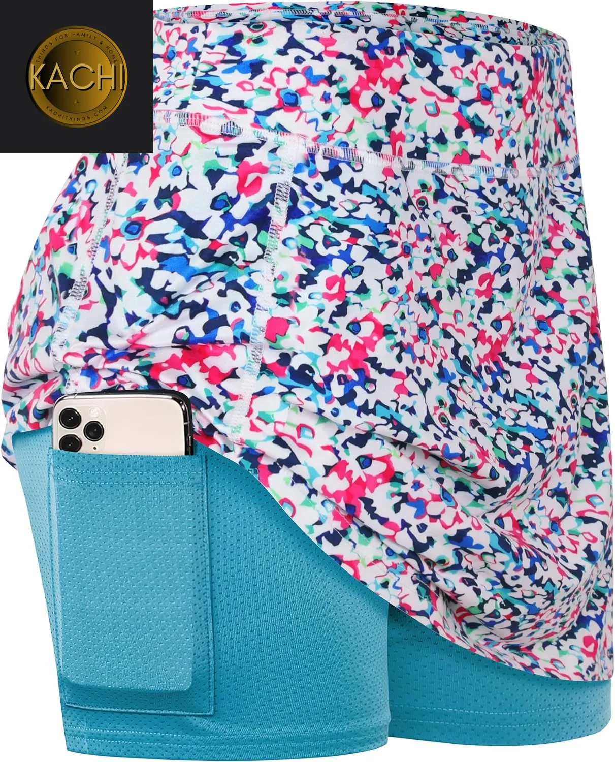 Women  Elastic Sports Skorts with Pockets