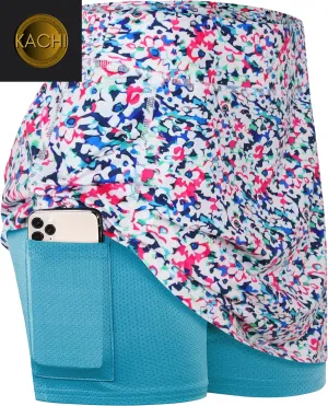 Women  Elastic Sports Skorts with Pockets
