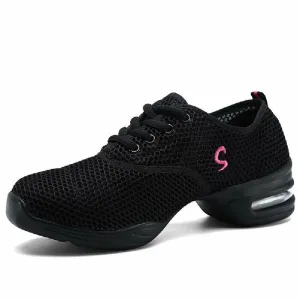 Women's Lightweight Soft Sole Mesh Lace-up Dance Sneaker