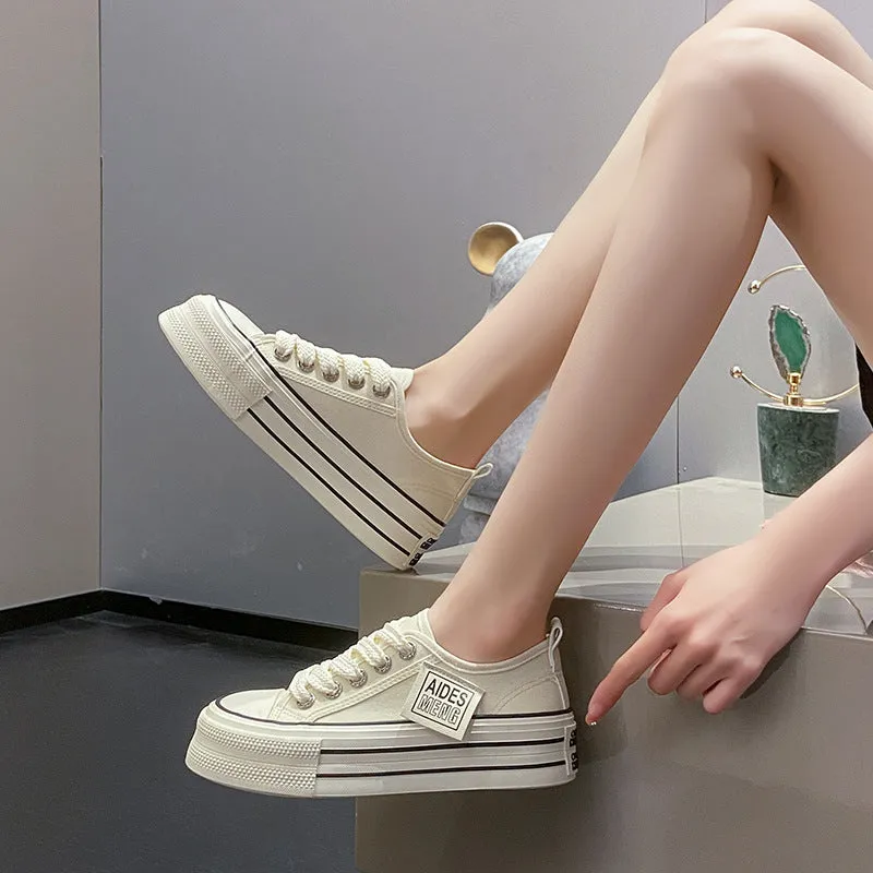 Women's Style Summer Versatile Flat Bottom Running Canvas Shoes